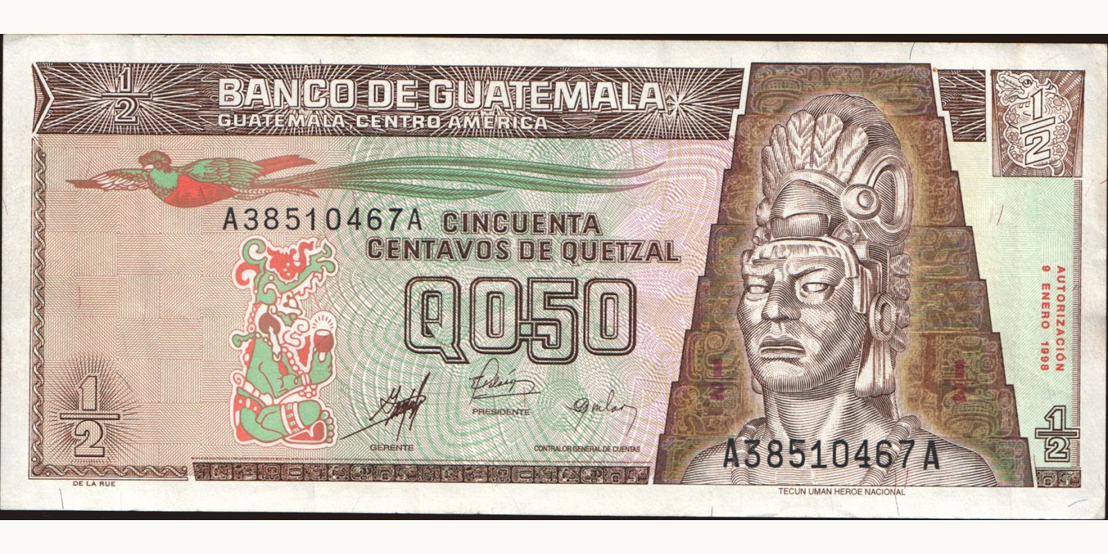 050 quetzales Guatemala 1998 — Front side
