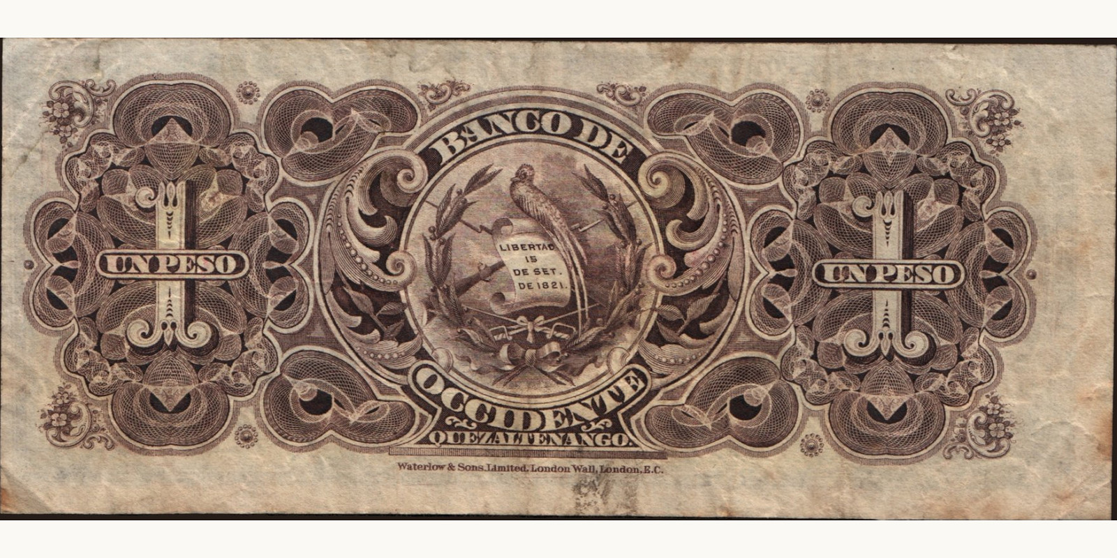 1 pesos Гватемала 1900 — Оборотная сторона