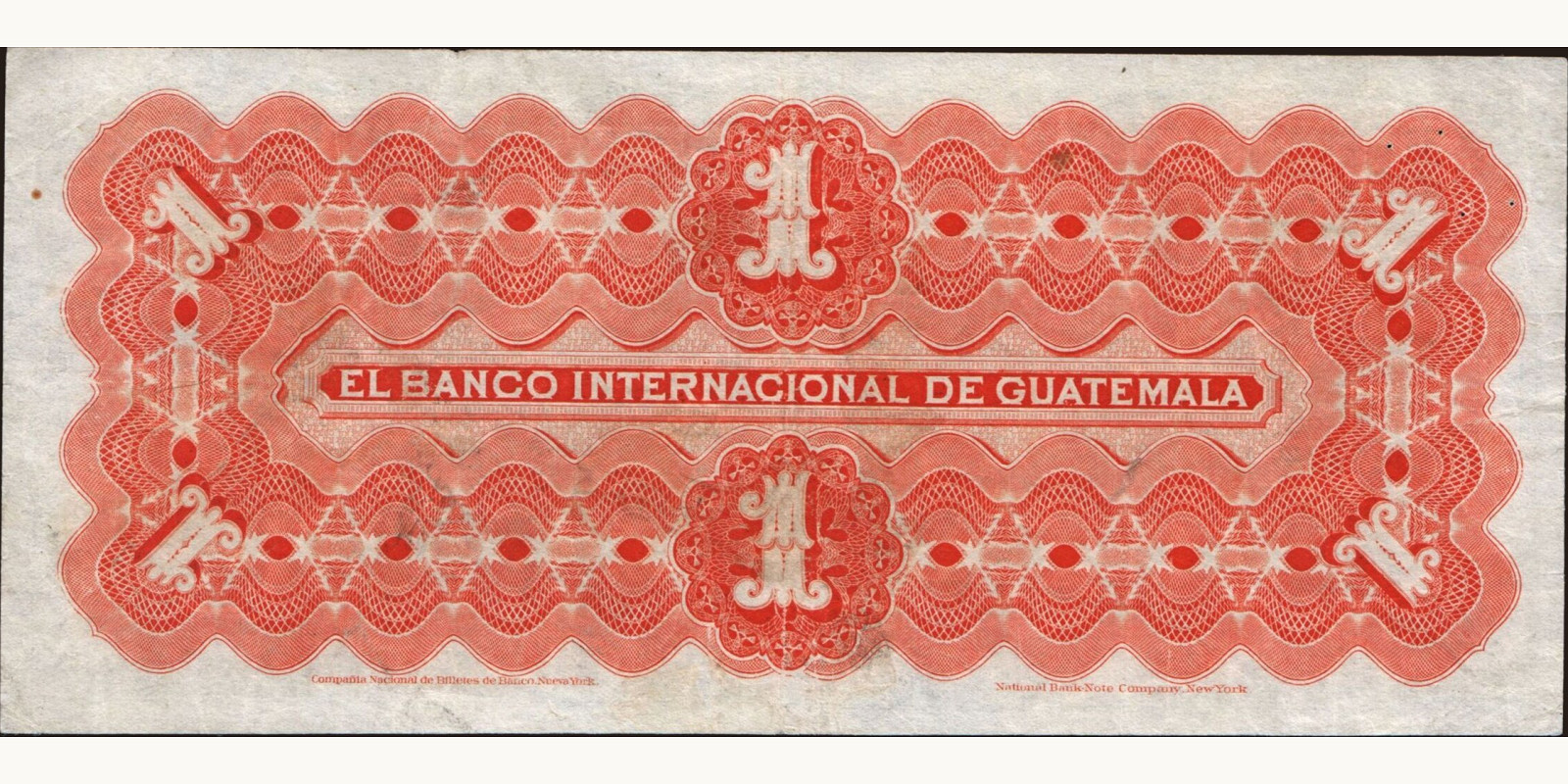 1 pesos Guatemala 1923 — Back side