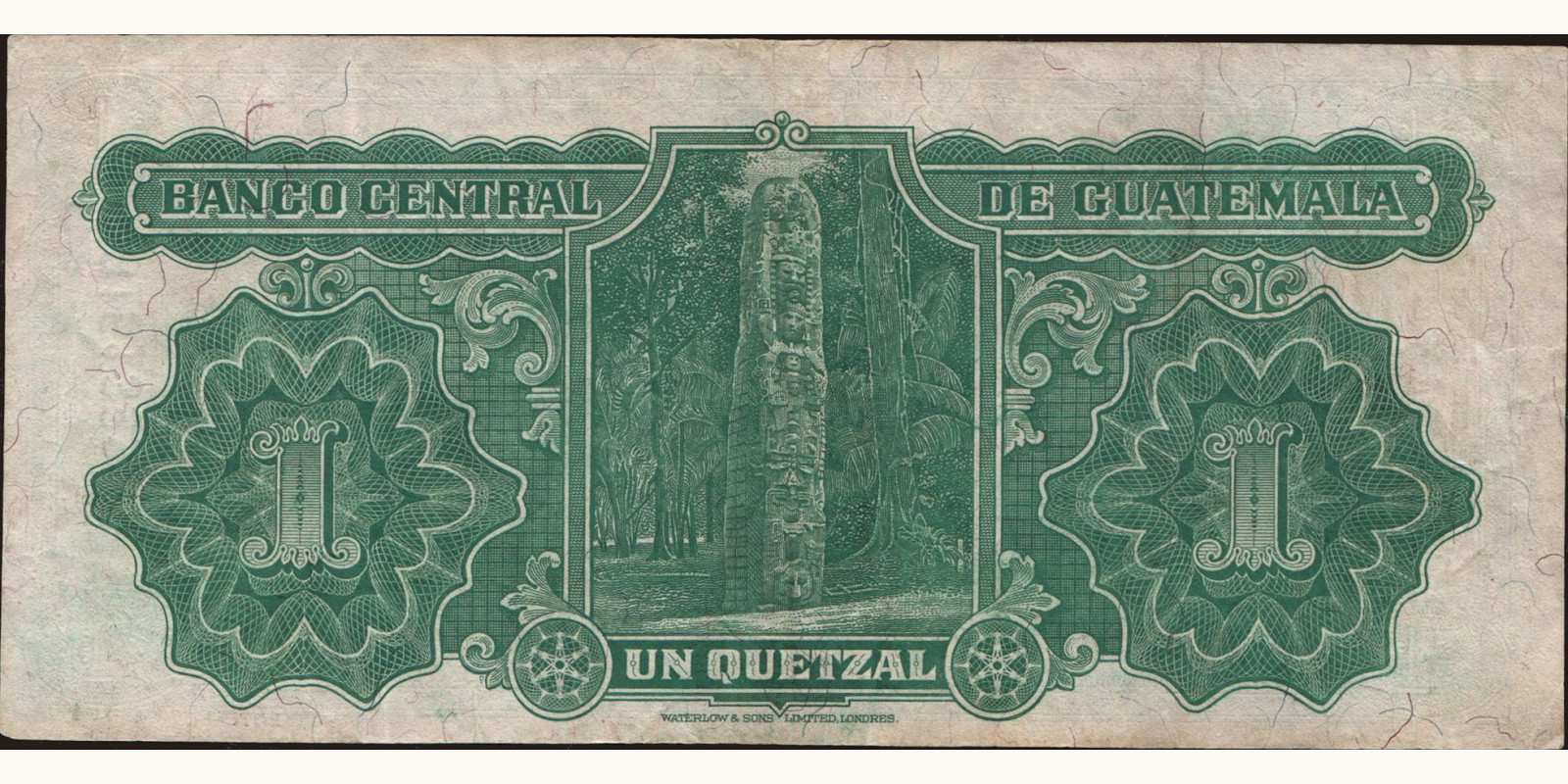 1 quetzales Guatemala 1945 — Back side