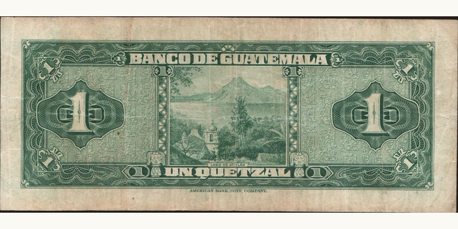 1 quetzales Гватемала 1948 — Оборотная сторона