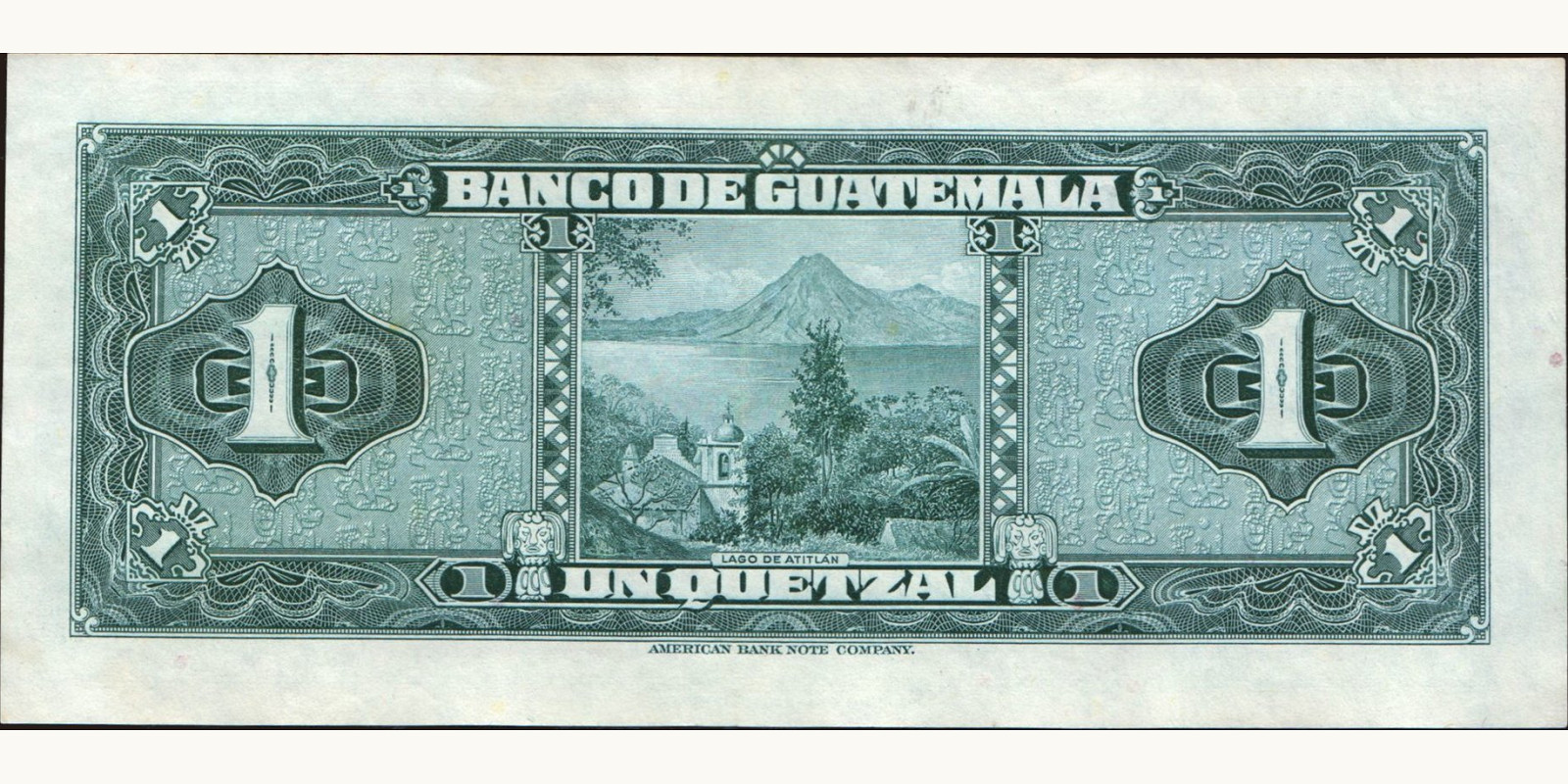 1 quetzales Guatemala 1950 — Back side