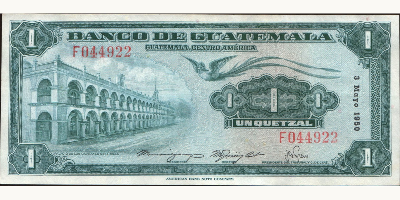 1 quetzales 1950