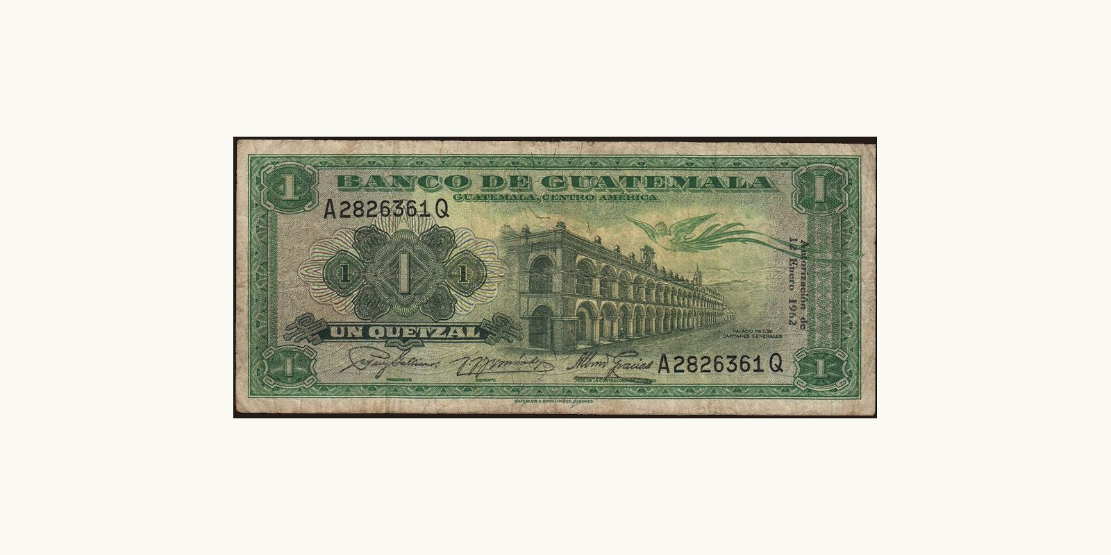 1 quetzales Гватемала 1962 — Лицевая сторона