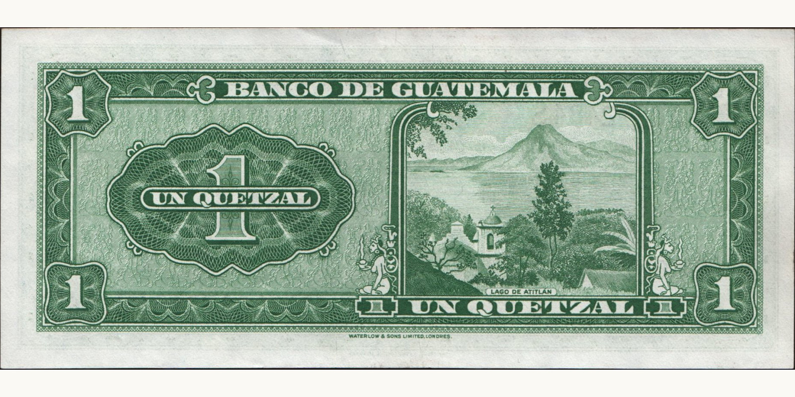 1 quetzales Guatemala 1963 — Back side