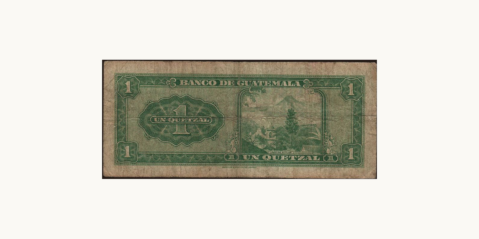 1 quetzales Guatemala 1964 — Back side