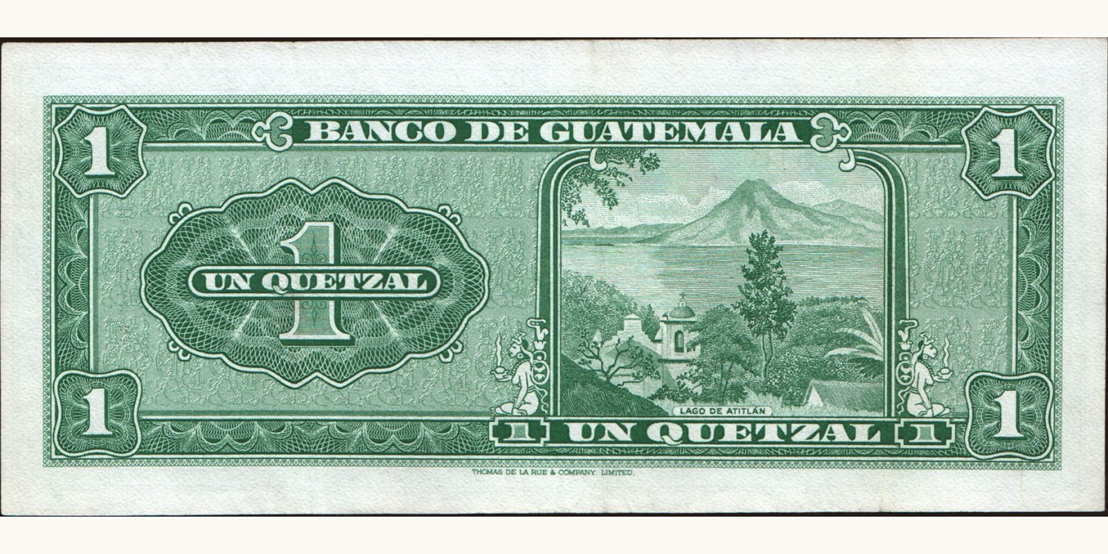 1 quetzales Guatemala 1970 — Back side