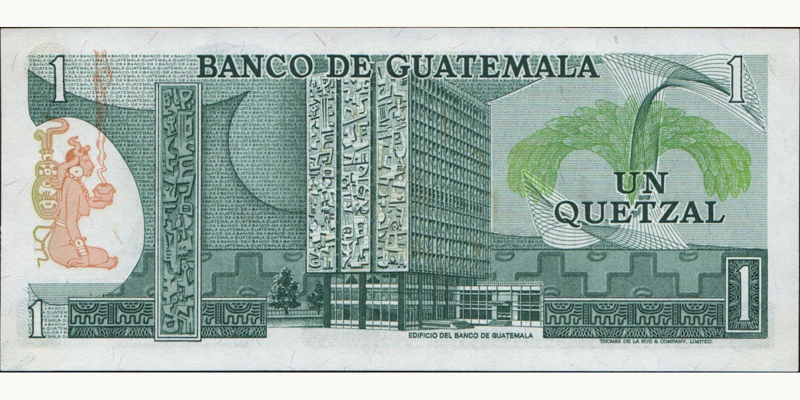 1 quetzales Гватемала 1974 — Оборотная сторона