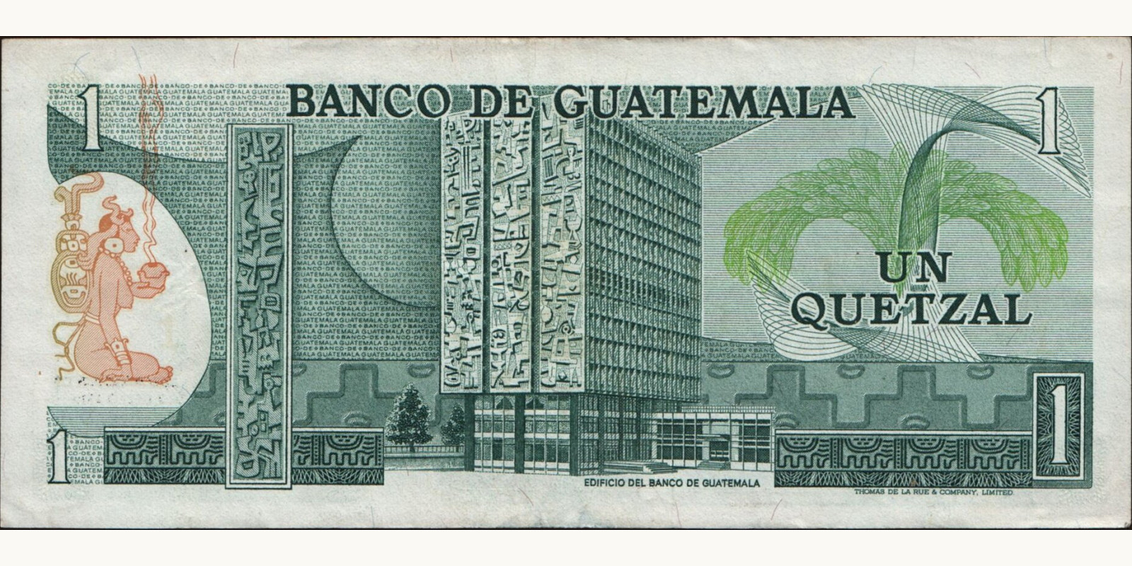 1 quetzales Гватемала 1976 — Оборотная сторона