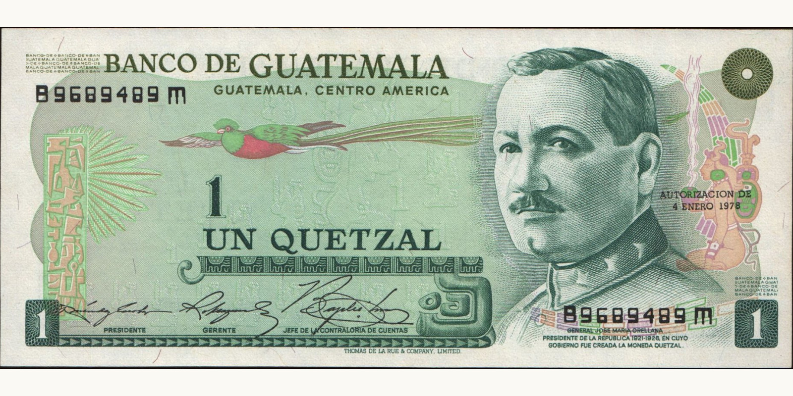 1 quetzales Гватемала 1978 — Лицевая сторона
