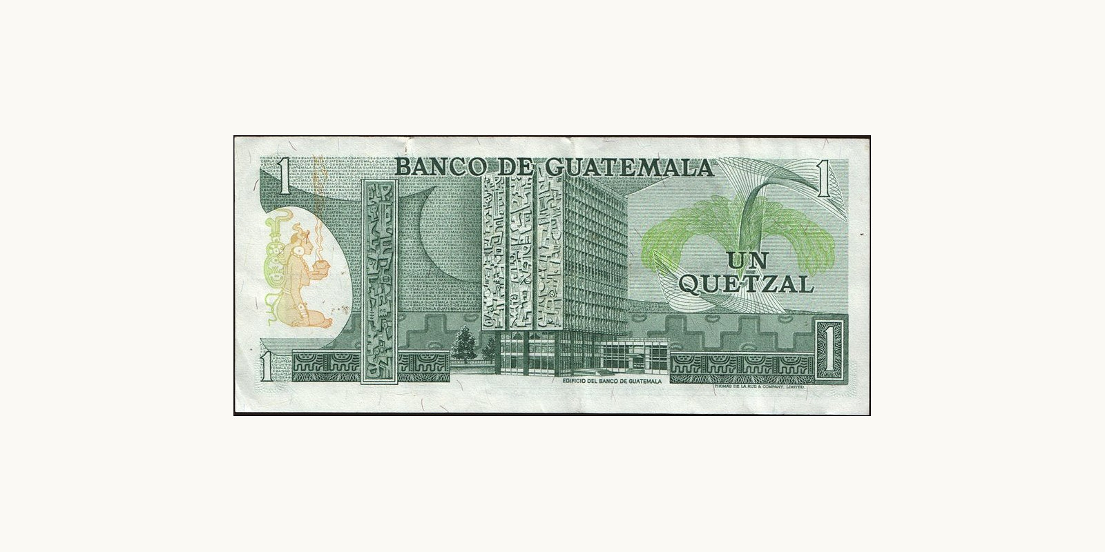 1 quetzales Guatemala 1979 — Back side