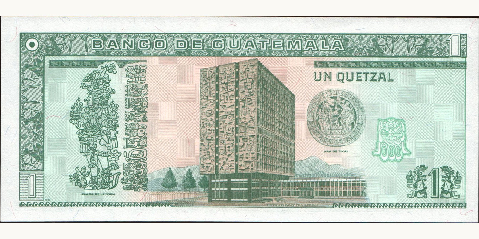 1 quetzales Гватемала 1995 — Оборотная сторона