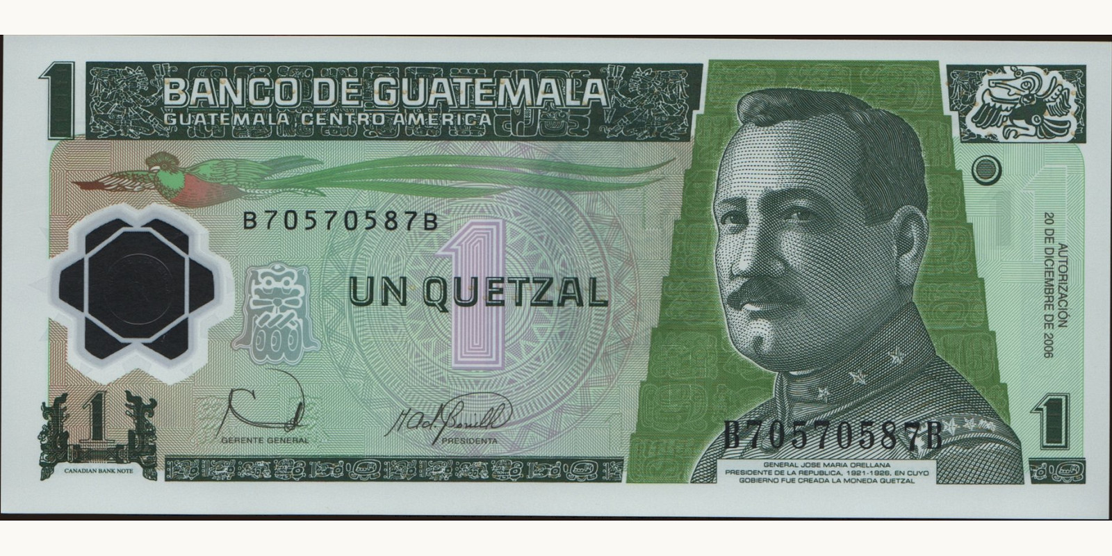 1 quetzales Guatemala 2006 — Front side