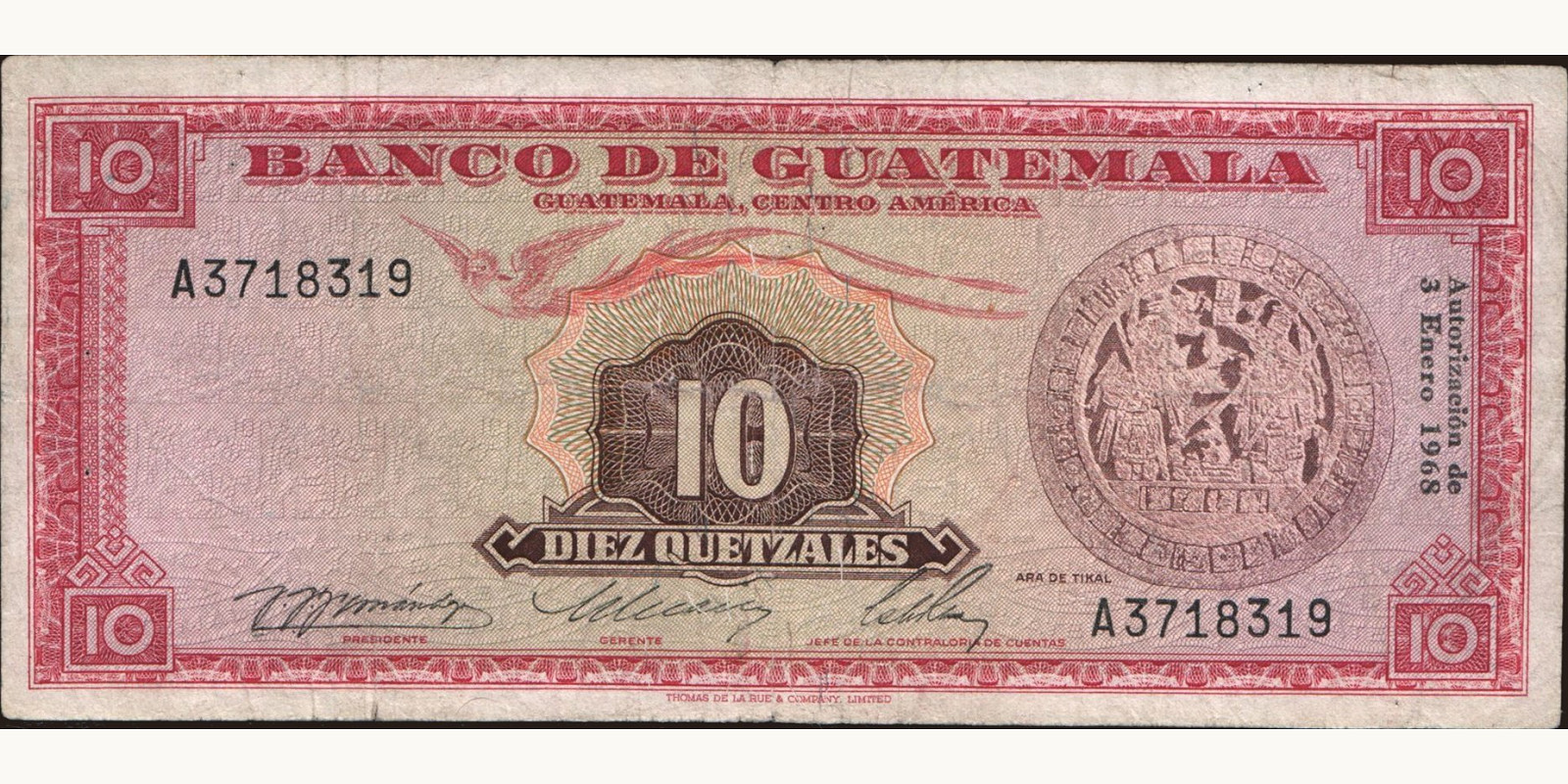 10 quetzales 1968