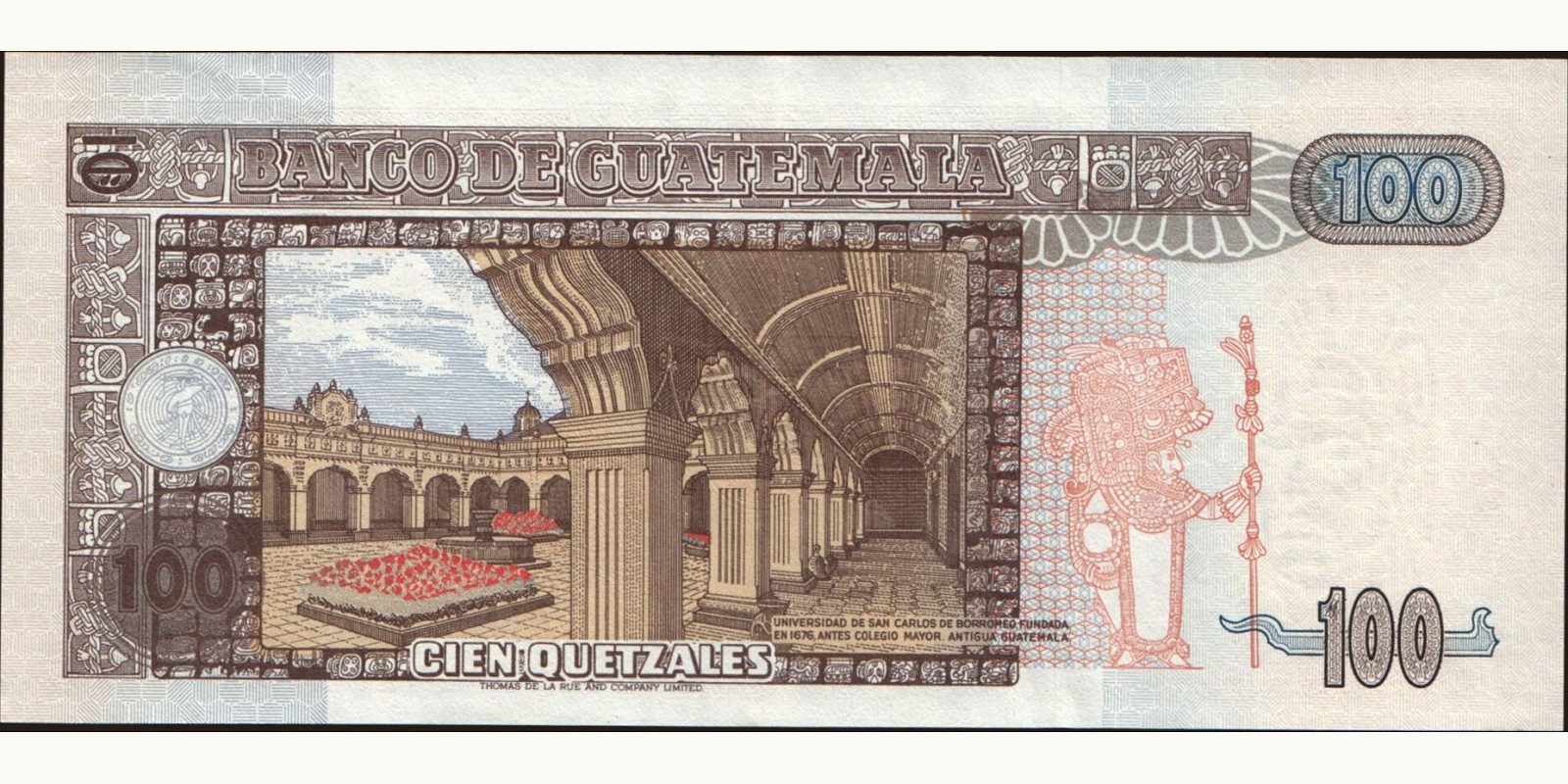 100 quetzales Guatemala 1995 — Back side