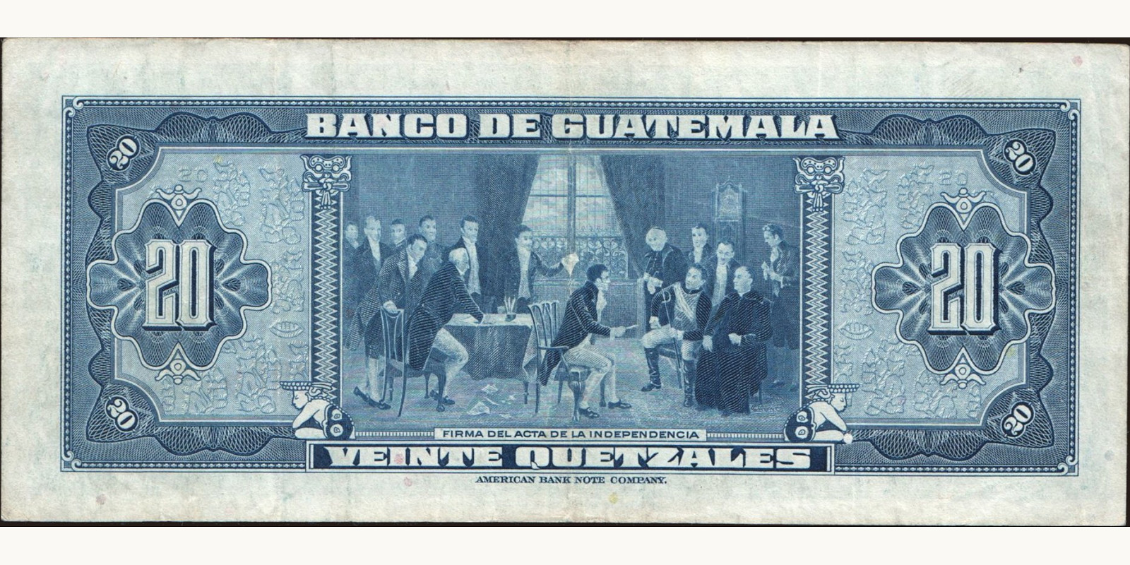 20 quetzales Гватемала 1948 — Оборотная сторона