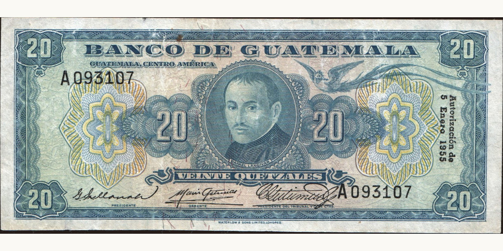 20 quetzales 1955
