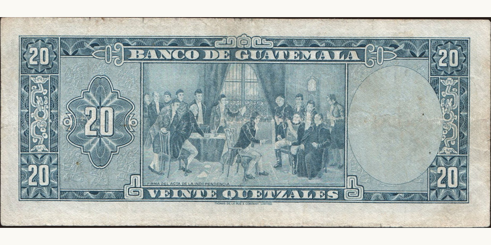 20 quetzales Гватемала 1969 — Оборотная сторона