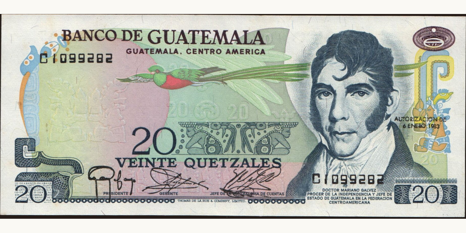 20 quetzales 1983