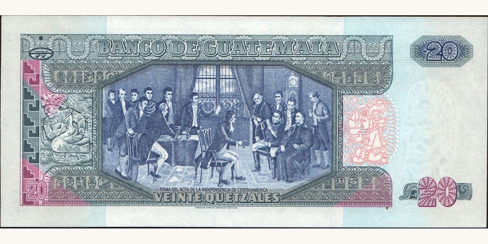 20 quetzales Guatemala 2003 — Back side