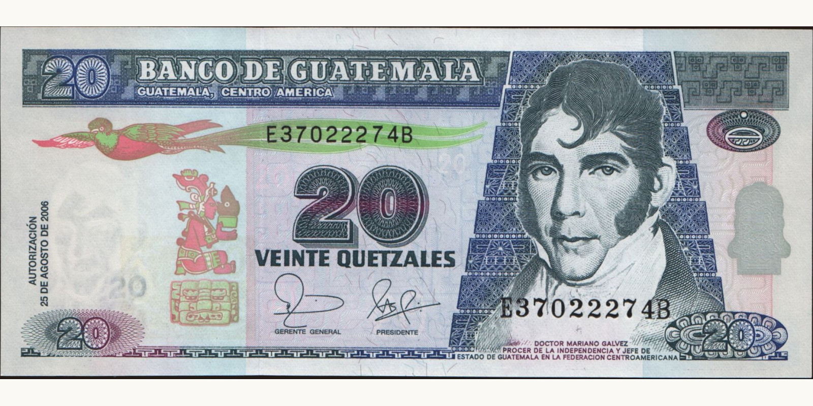 20 quetzales 2006