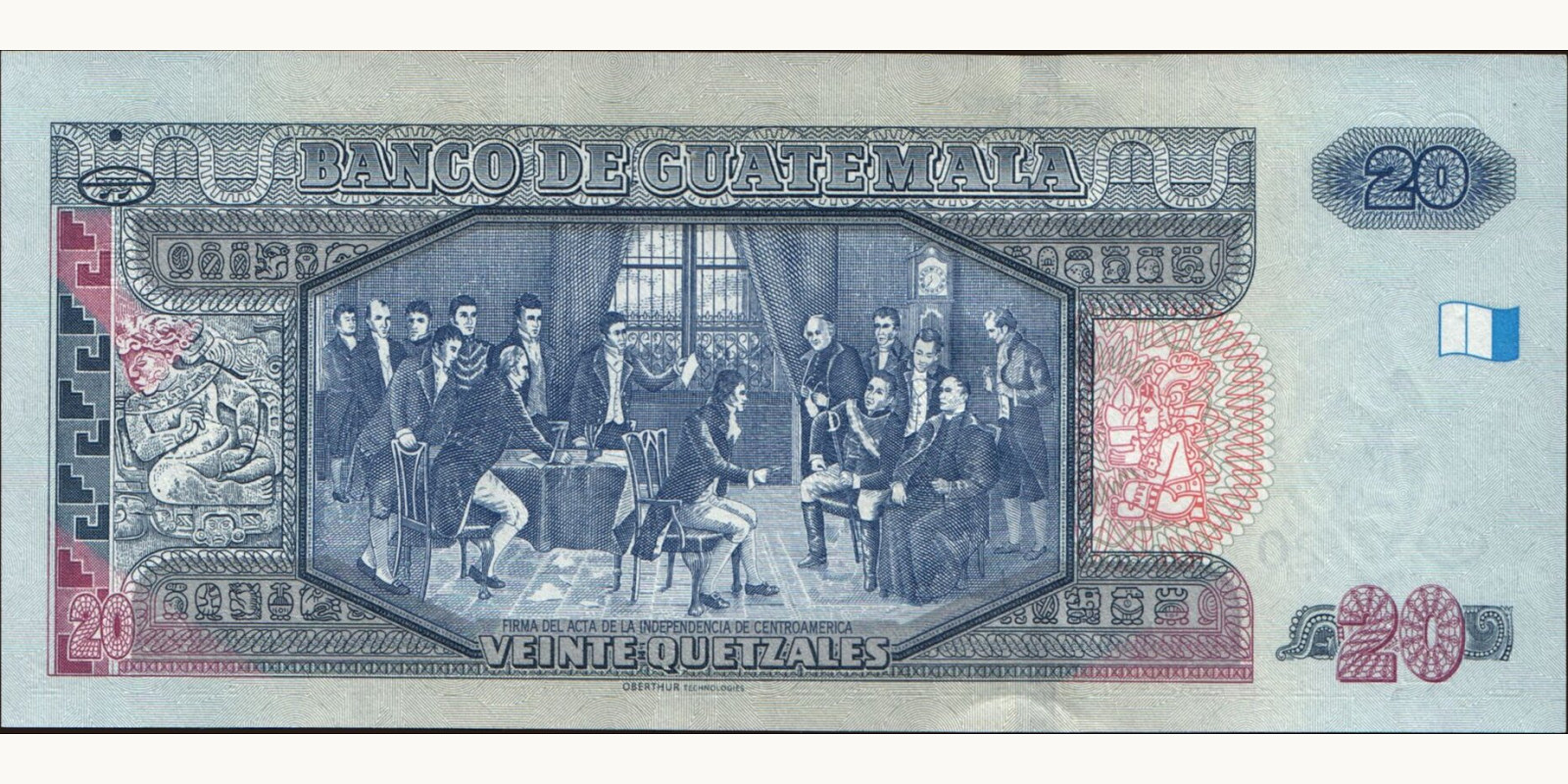 20 quetzales Гватемала 2008 — Оборотная сторона