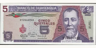 5 quetzales 1990