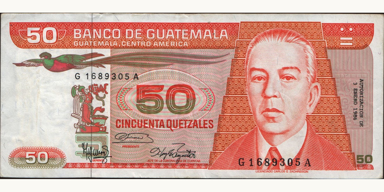 50 quetzales 1986