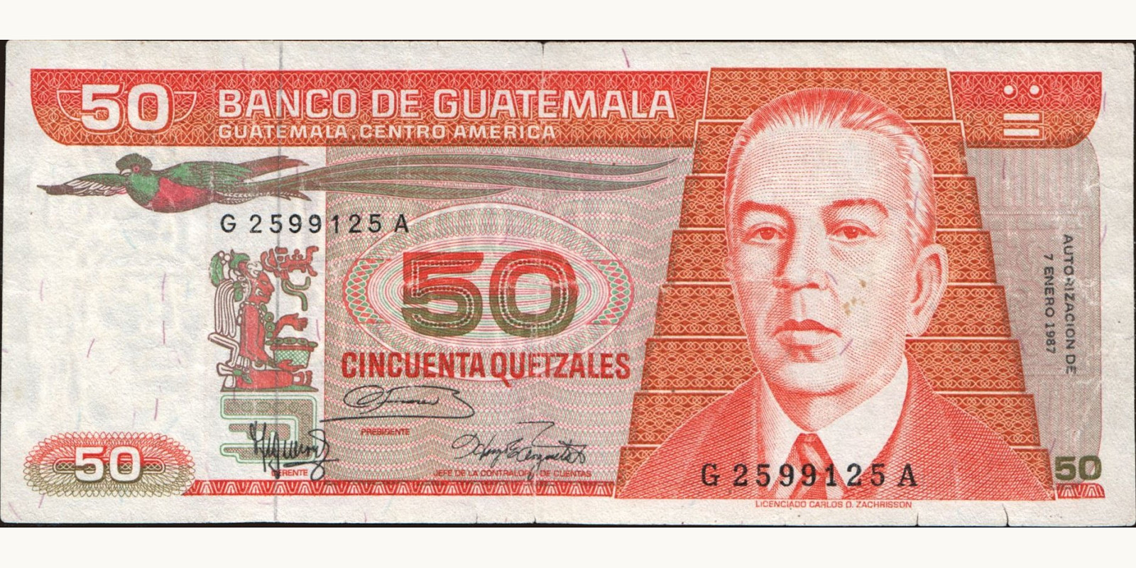50 quetzales 1987