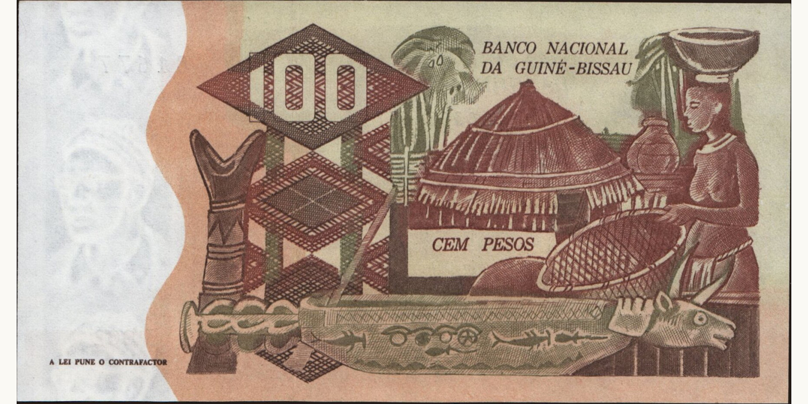 100 pesos Guinea-Bissau 1975 — Back side