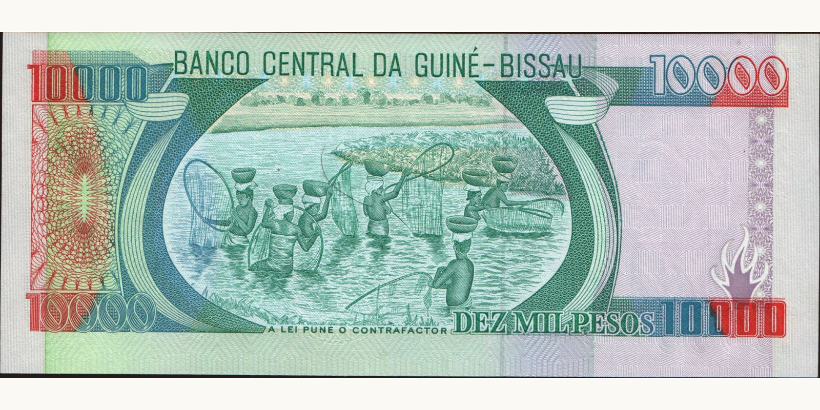 10000 pesos Guinea-Bissau 1990 — Back side