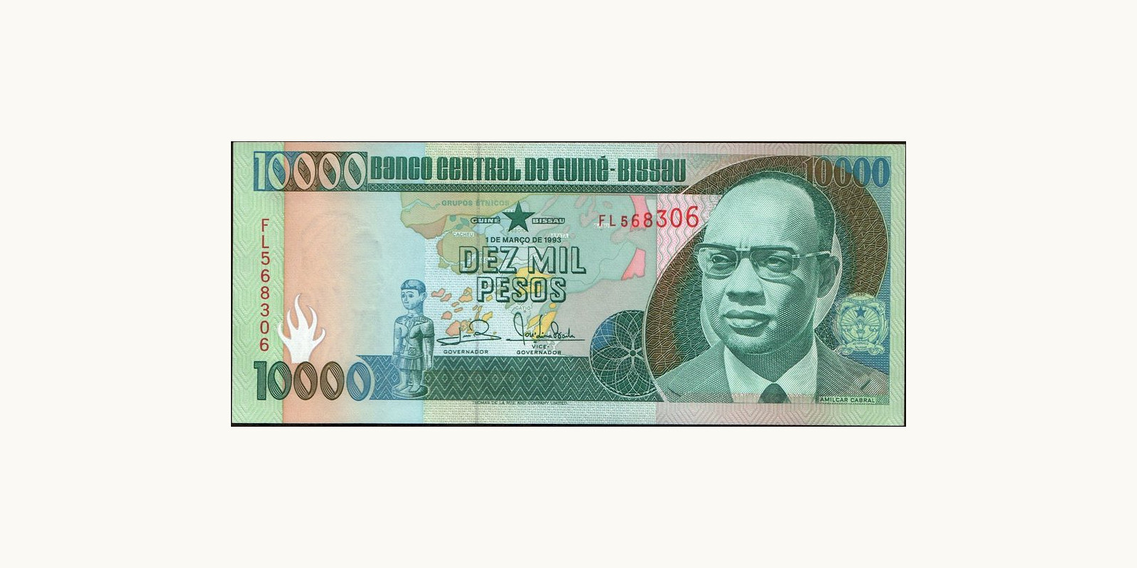10000 pesos Guinea-Bissau 1993 — Front side