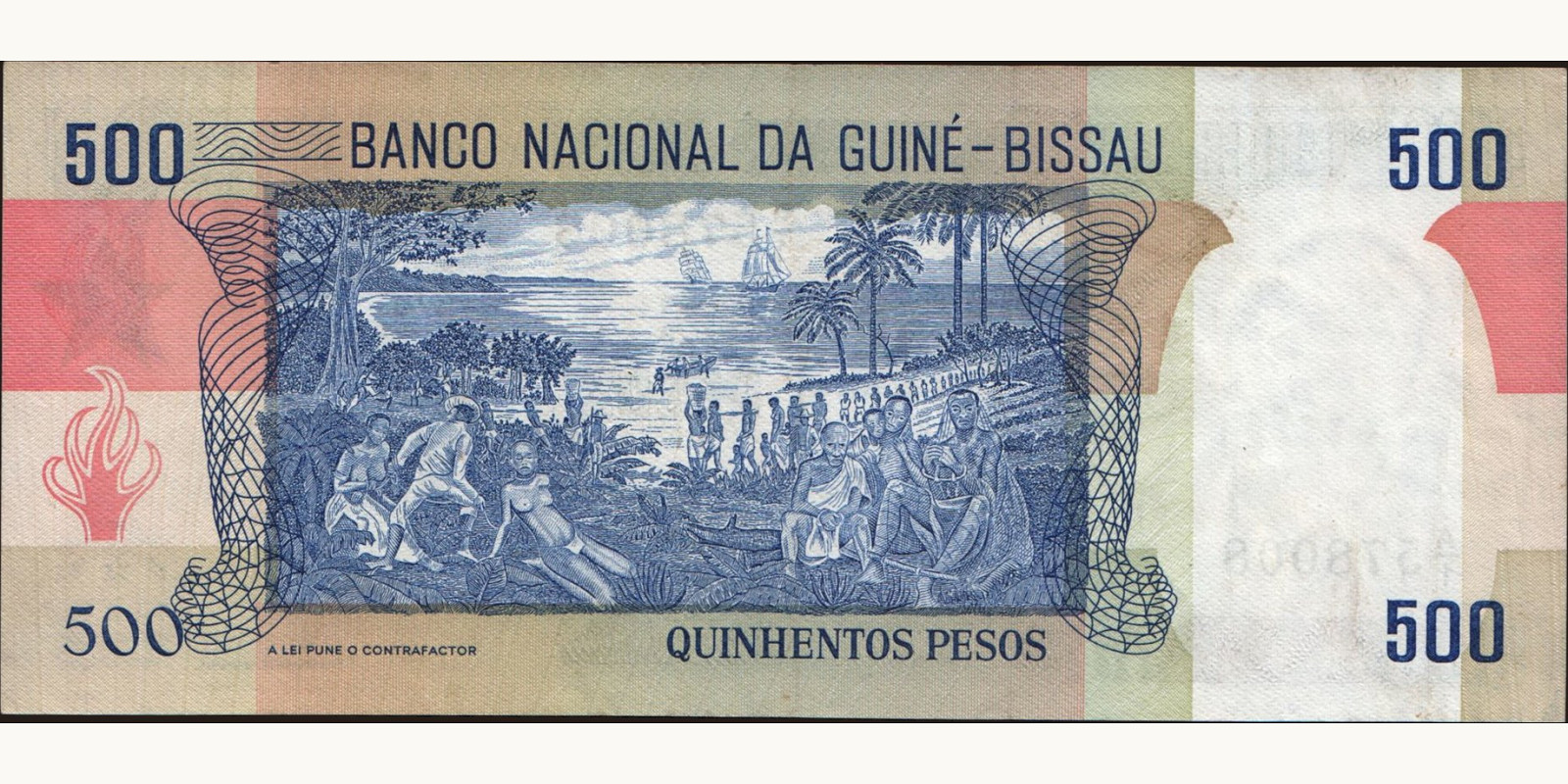 500 pesos Гвинея-Бисау 1983 — Оборотная сторона