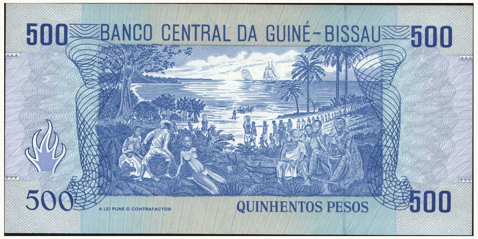 500 pesos Guinea-Bissau 1990 — Back side
