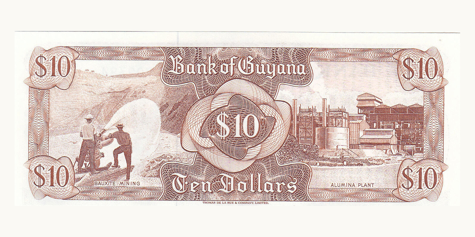 10 dollars Гайана 1992 — Оборотная сторона