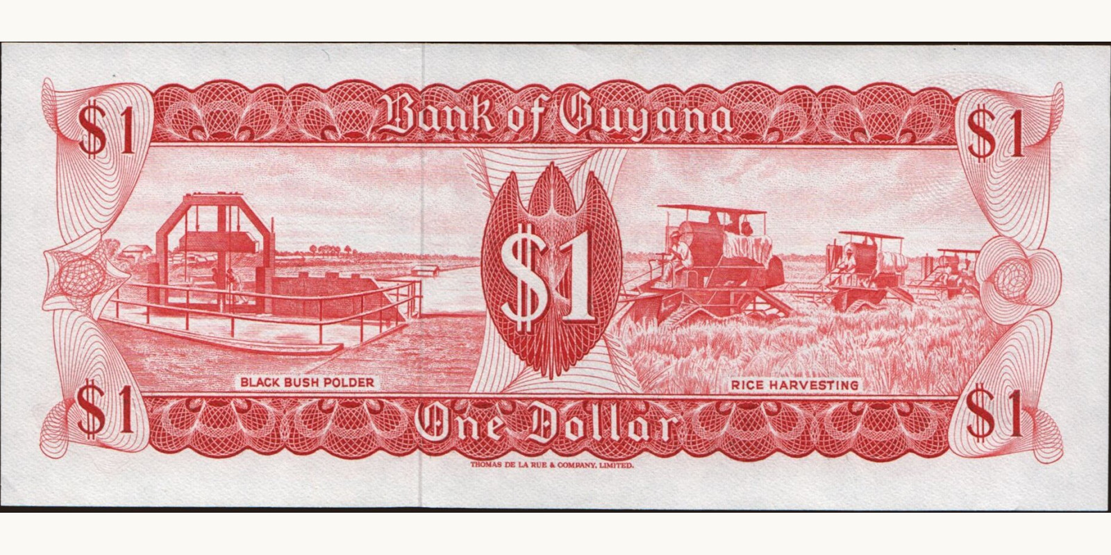 1 dollars Гайана 1983 — Оборотная сторона