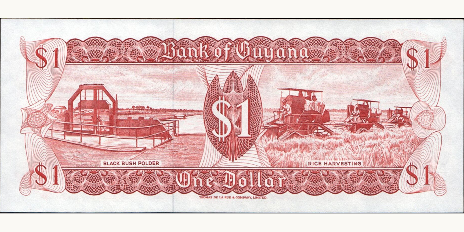 1 dollars Guyana 1992 — Back side