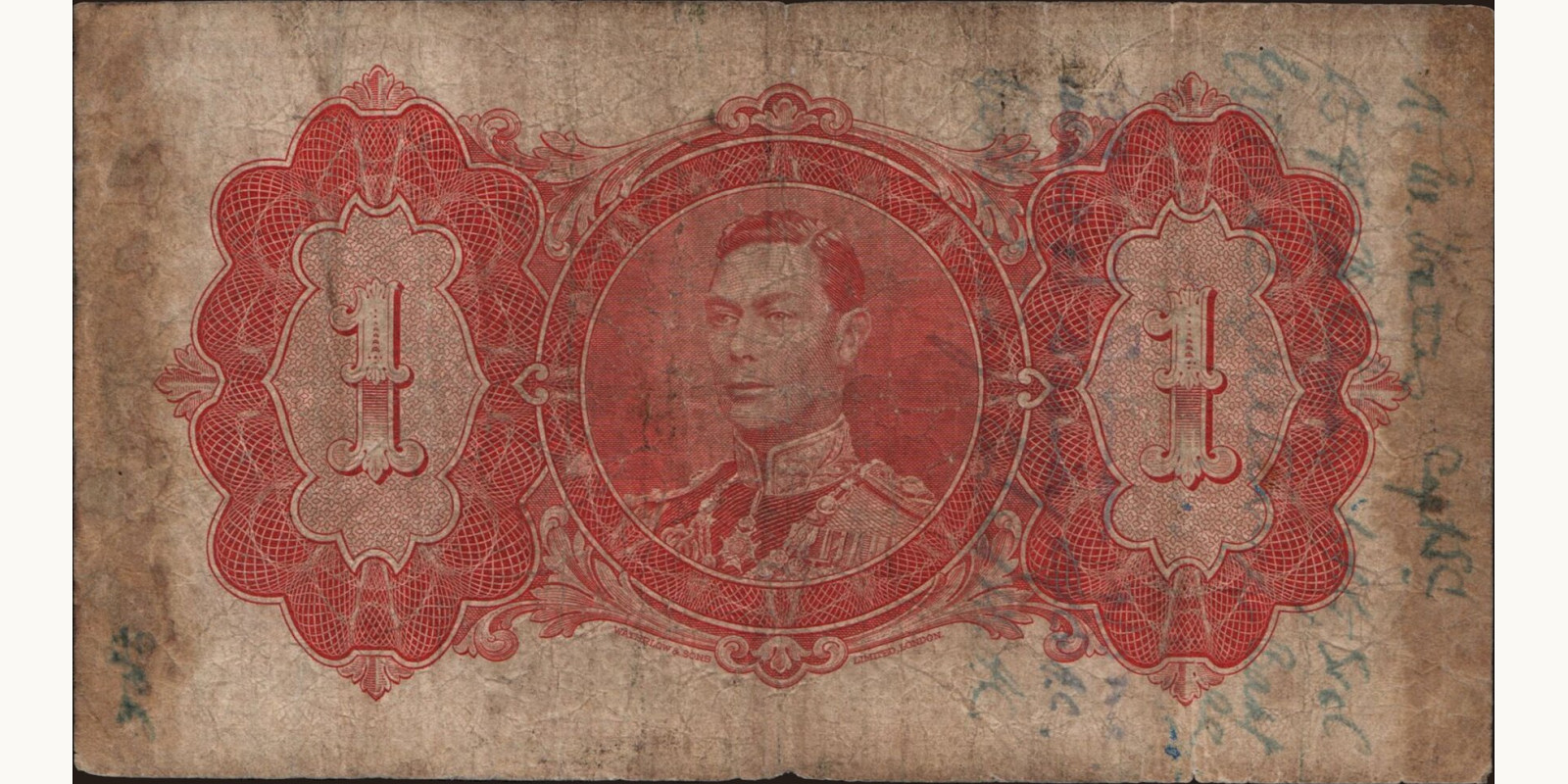 1 pounds Гайана 1938 — Оборотная сторона