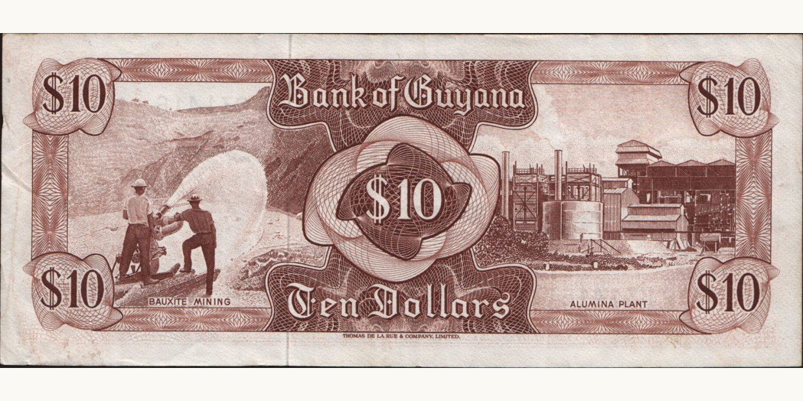 10 dollars Гайана 1966 — Оборотная сторона