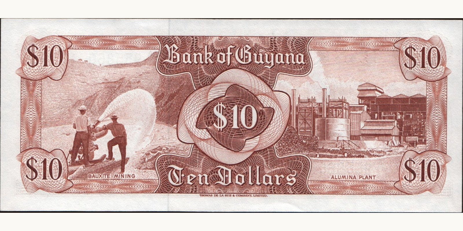 10 dollars Гайана 1989 — Оборотная сторона