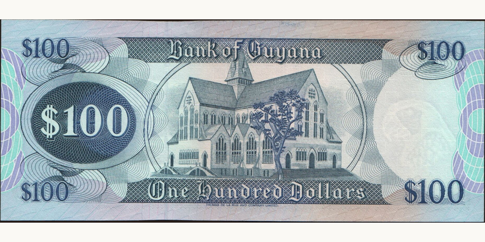 100 dollars Guyana 1999 — Back side