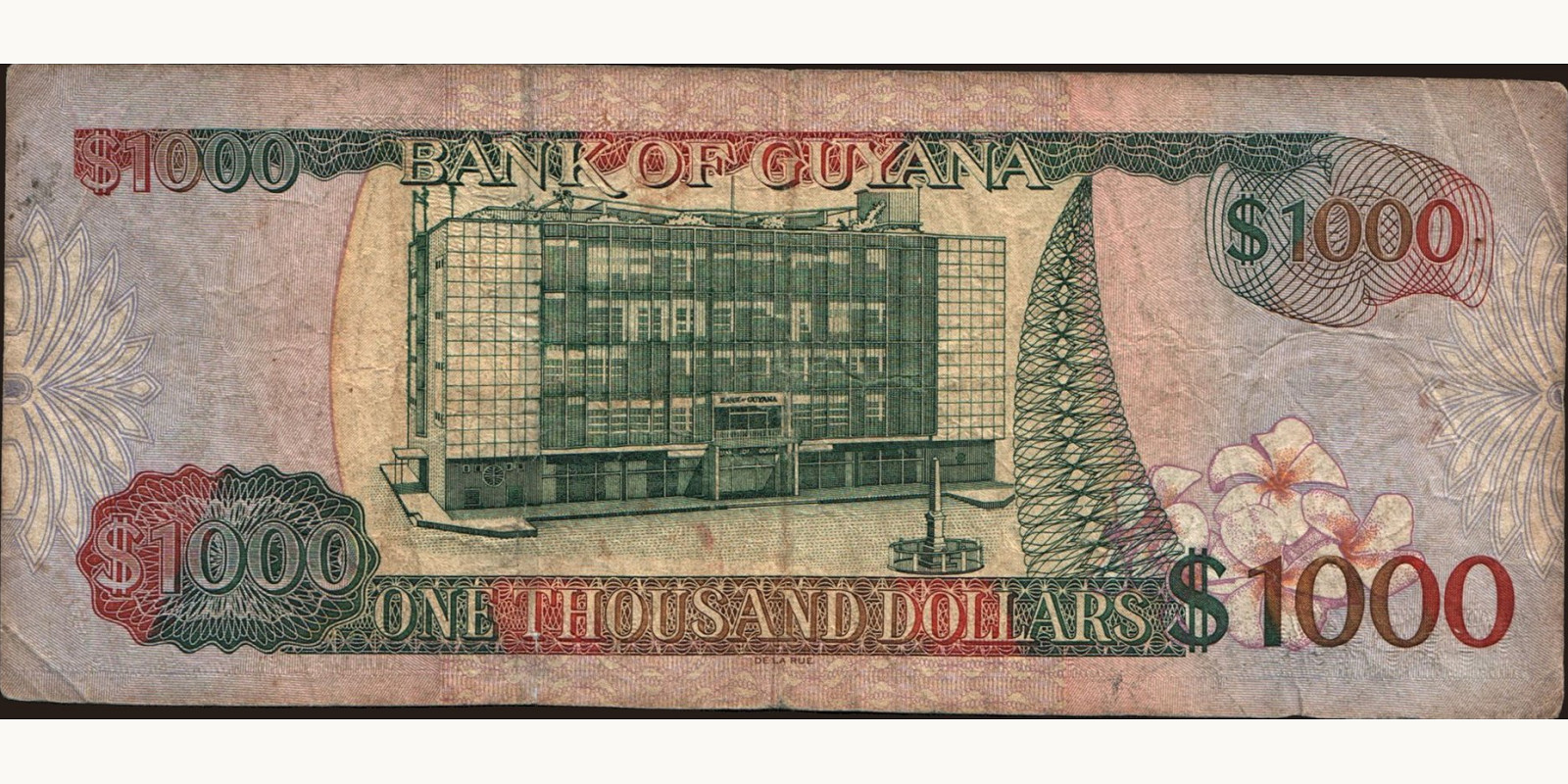 1000 dollars Guyana 2000 — Back side
