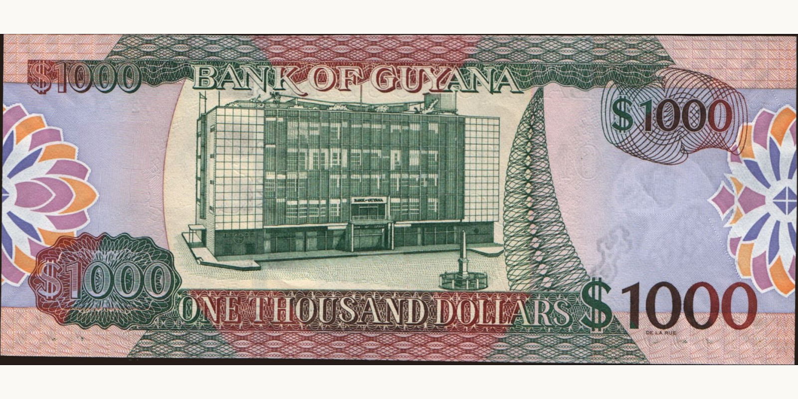 1000 dollars Гайана 2006 — Оборотная сторона