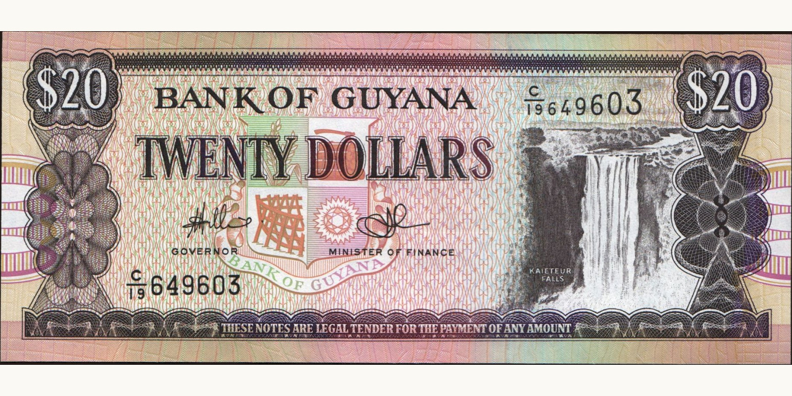 20 dollars Гайана 2016 — Лицевая сторона
