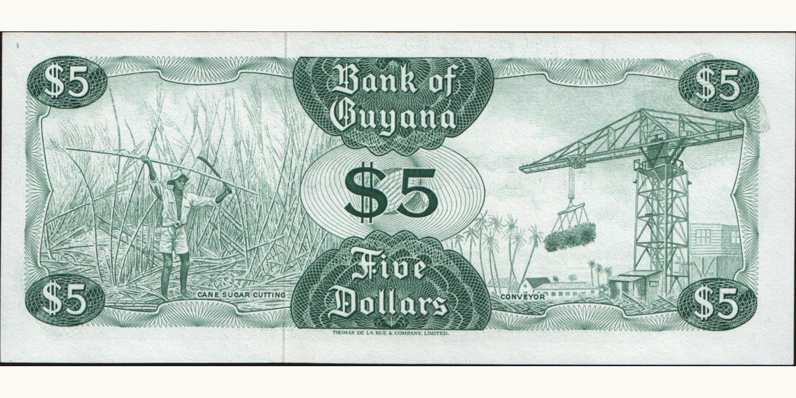 5 dollars Гайана 1966 — Оборотная сторона