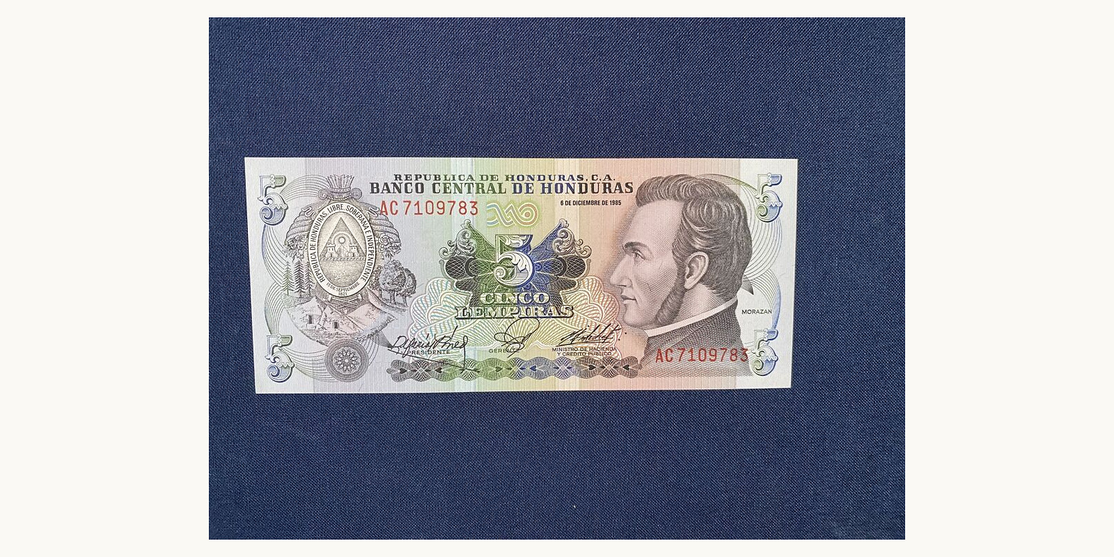 5 Lempiras Гондурас 1985 — Лицевая сторона