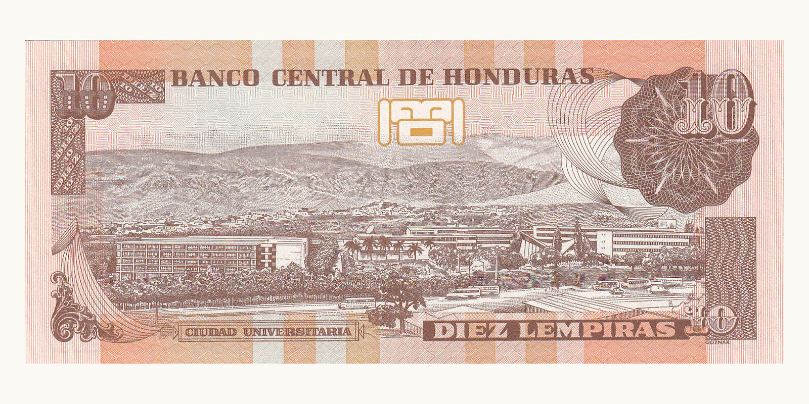 10 lempiras Honduras 2019 — Back side