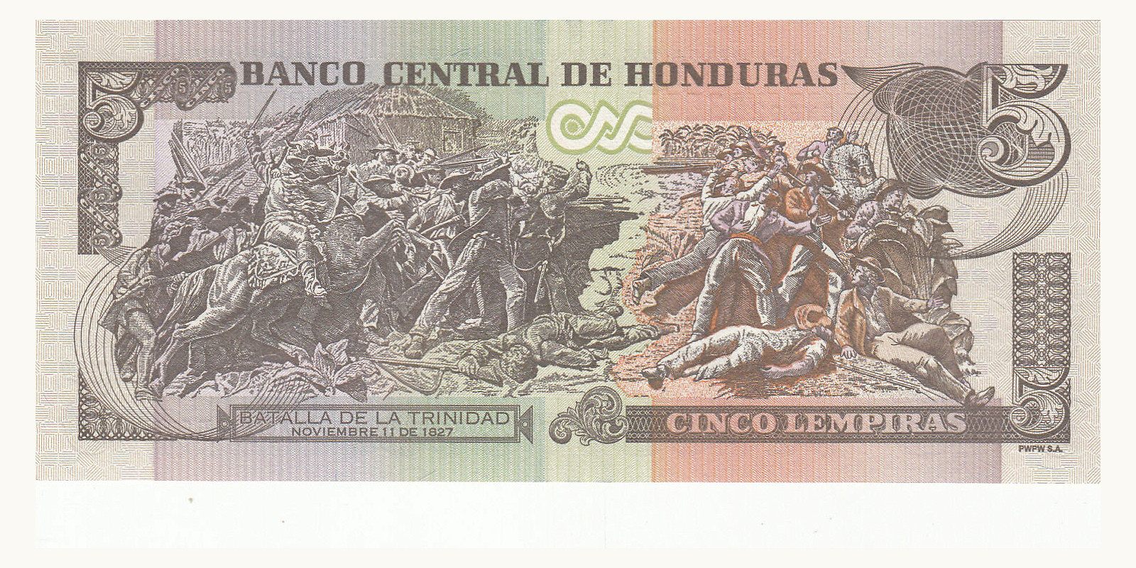 5 lempiras Гондурас 2016 — Оборотная сторона