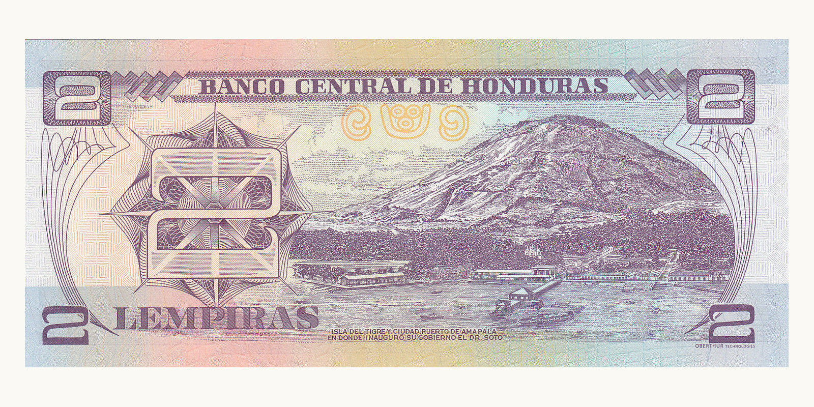 2 lempiras Гондурас 2003 — Оборотная сторона