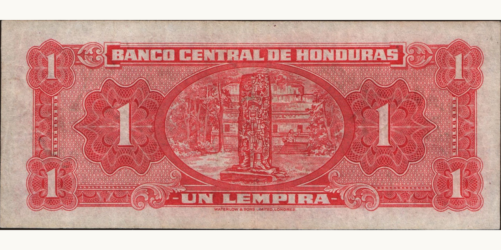 1 lempira Гондурас 1951 — Оборотная сторона